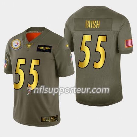 Maillot Homme Pittsburgh Steelers Devin Bush 55 Nike 2019 Salute to Service 100th